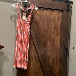 Gap peach gray white dress